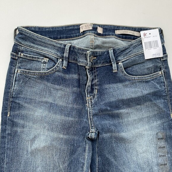 Guess Women’s Low Rise Boot Cut Jeans In Blue Denim Size 27 - Picture 6 of 14